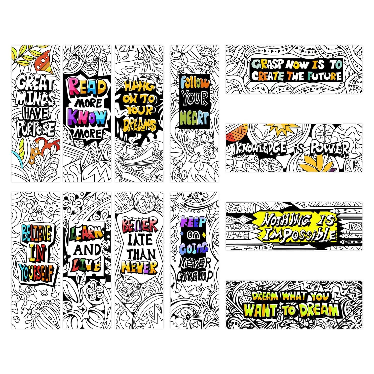 60 Marcadores DIY Inspiradores VOCHIC para Colorear