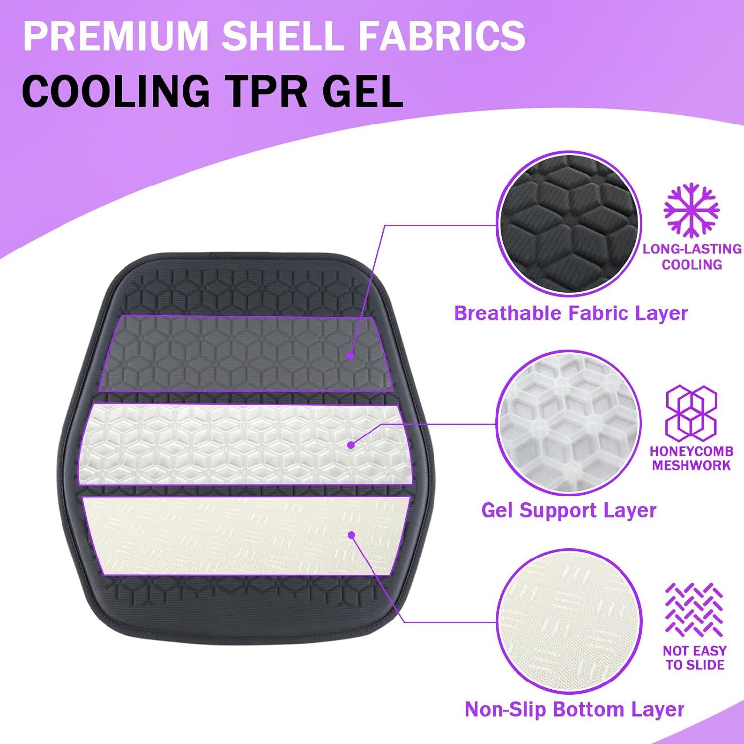 Cojín de Gel Antideslizante Binsheo para Asiento de Coche y Oficina