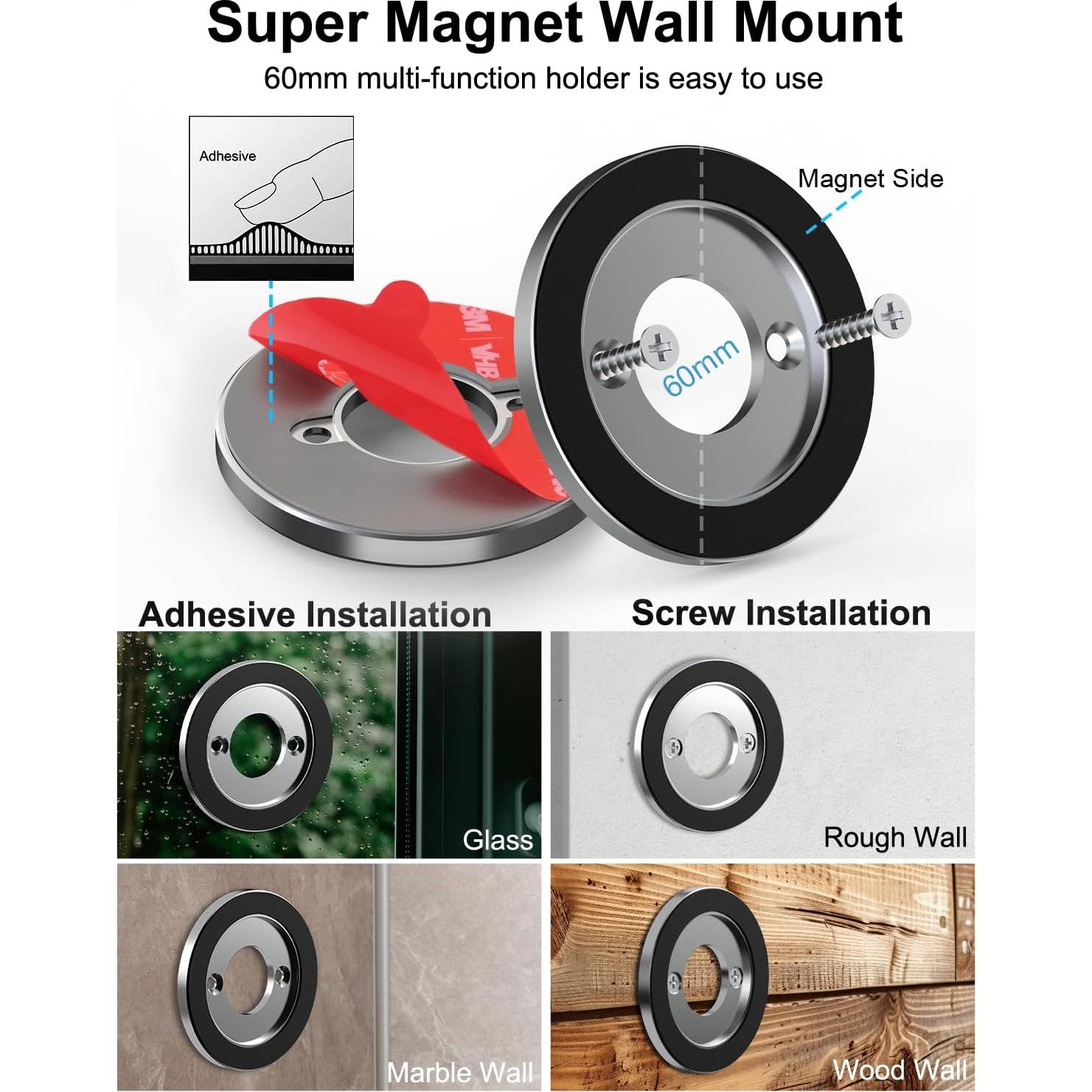 Soporte de Pared Magnético WoleyI 2-Pack Adhesivo para Tablet