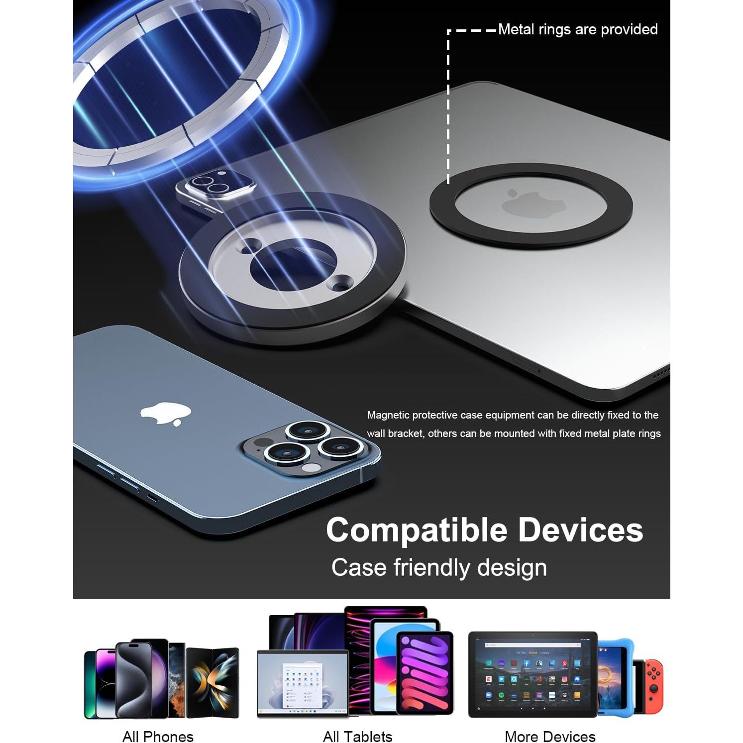 Soporte de Pared Magnético WoleyI 2-Pack Adhesivo para Tablet