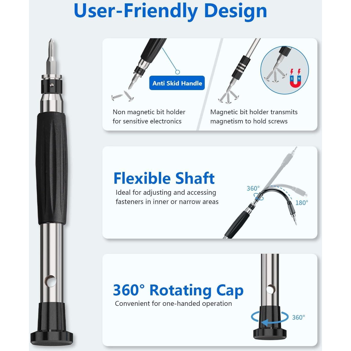 Juego de Destornilladores de Precisión 56 en 1 UnaMela - Ergonómico