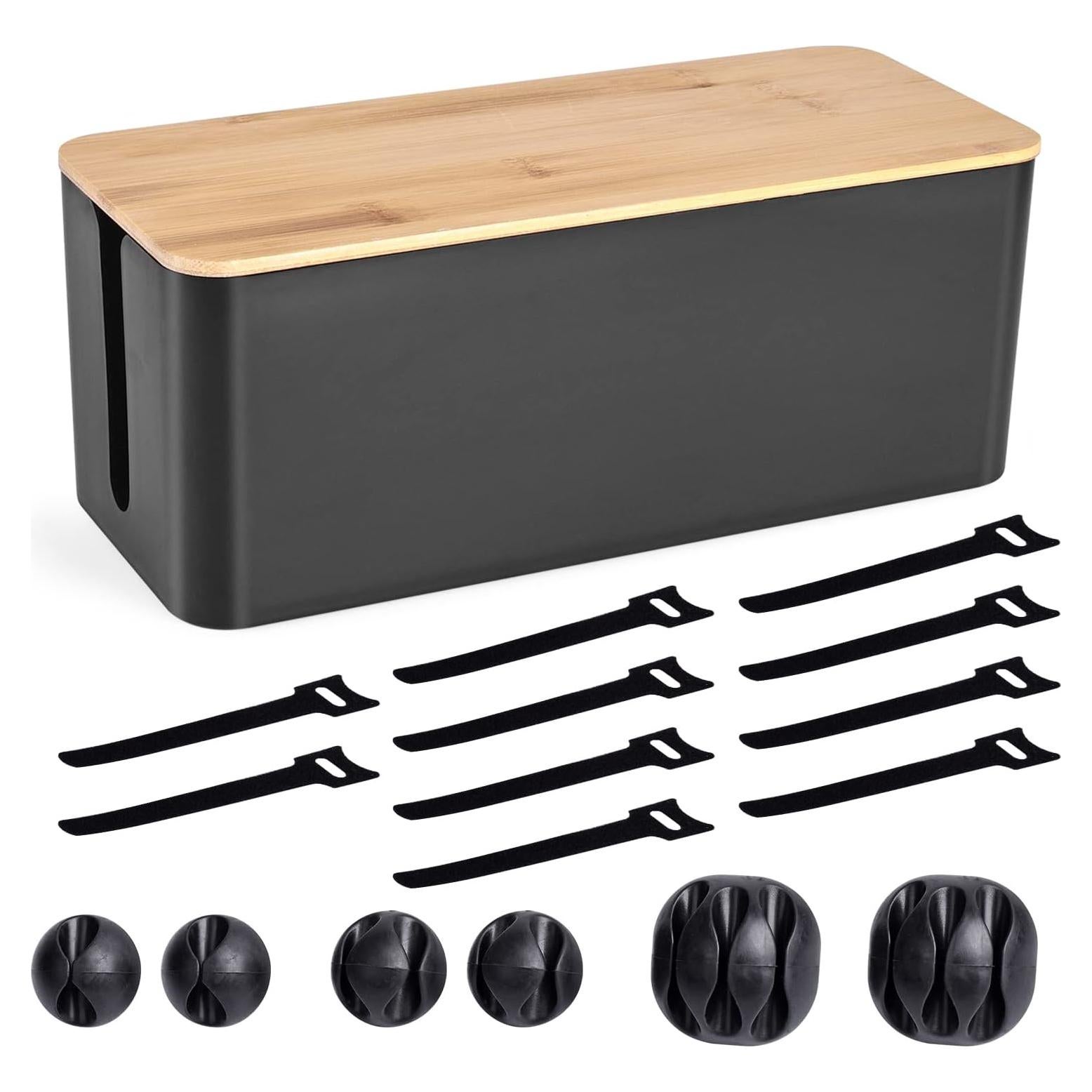 Caja Organizadora de Cables TuweChen 32x13.5x12.4cm ABS Negro