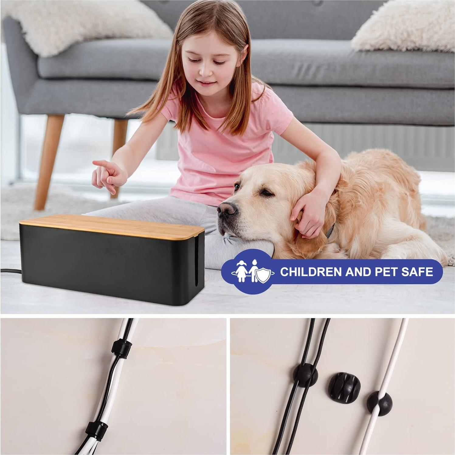 Caja Organizadora de Cables TuweChen 32x13.5x12.4cm ABS Negro