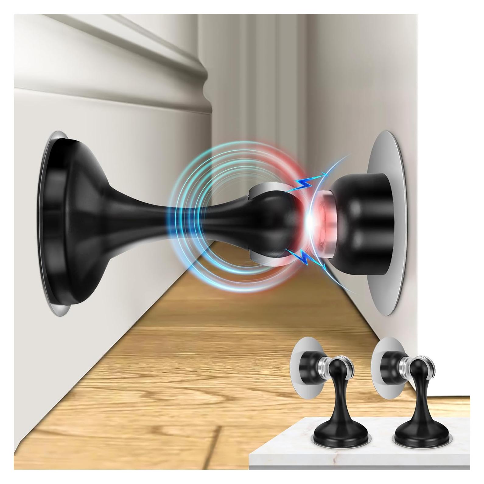 Tope de Puerta Magnético Profasion 2 Piezas Acero Inoxidable Negro