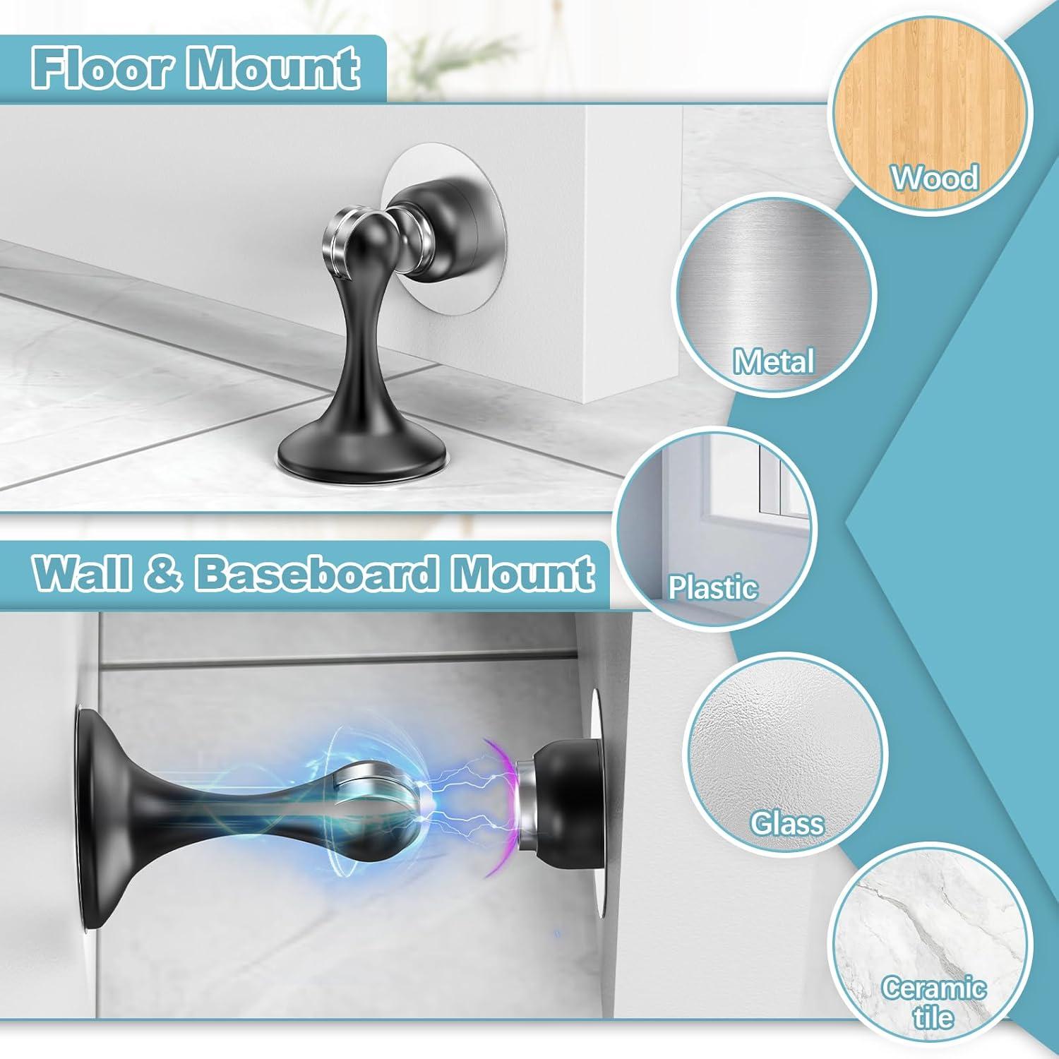 Tope de Puerta Magnético Profasion 2 Piezas Acero Inoxidable Negro