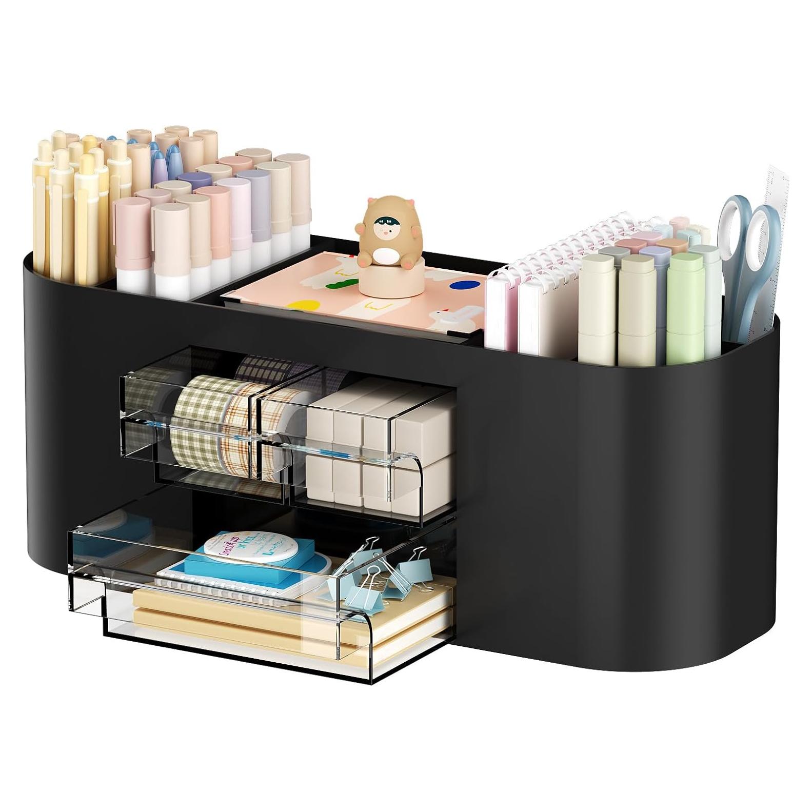 Organizador de Escritorio Marbrasse con 3 Cajones y 7 Compartimentos