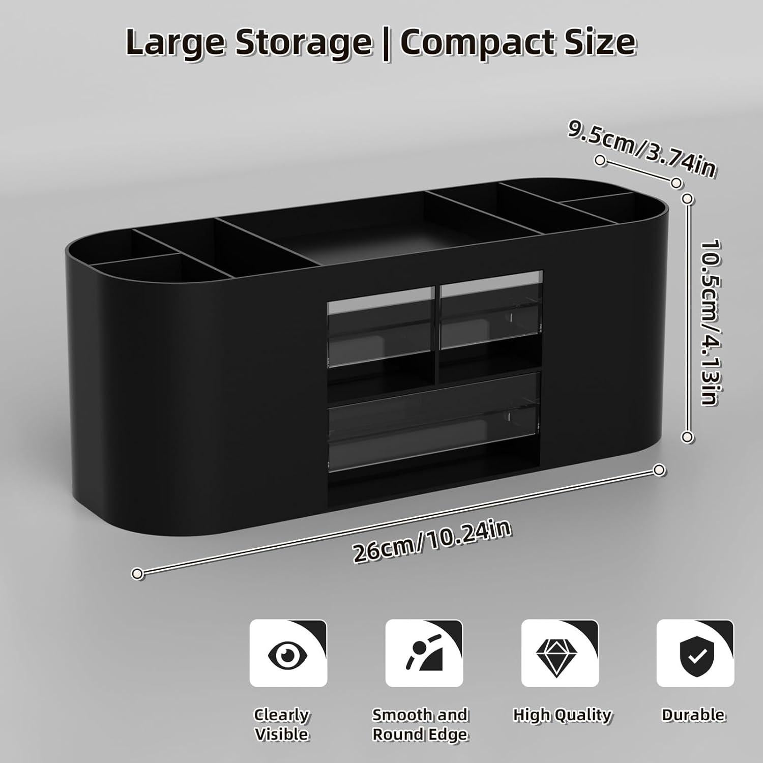 Organizador de Escritorio Marbrasse con 3 Cajones y 7 Compartimentos