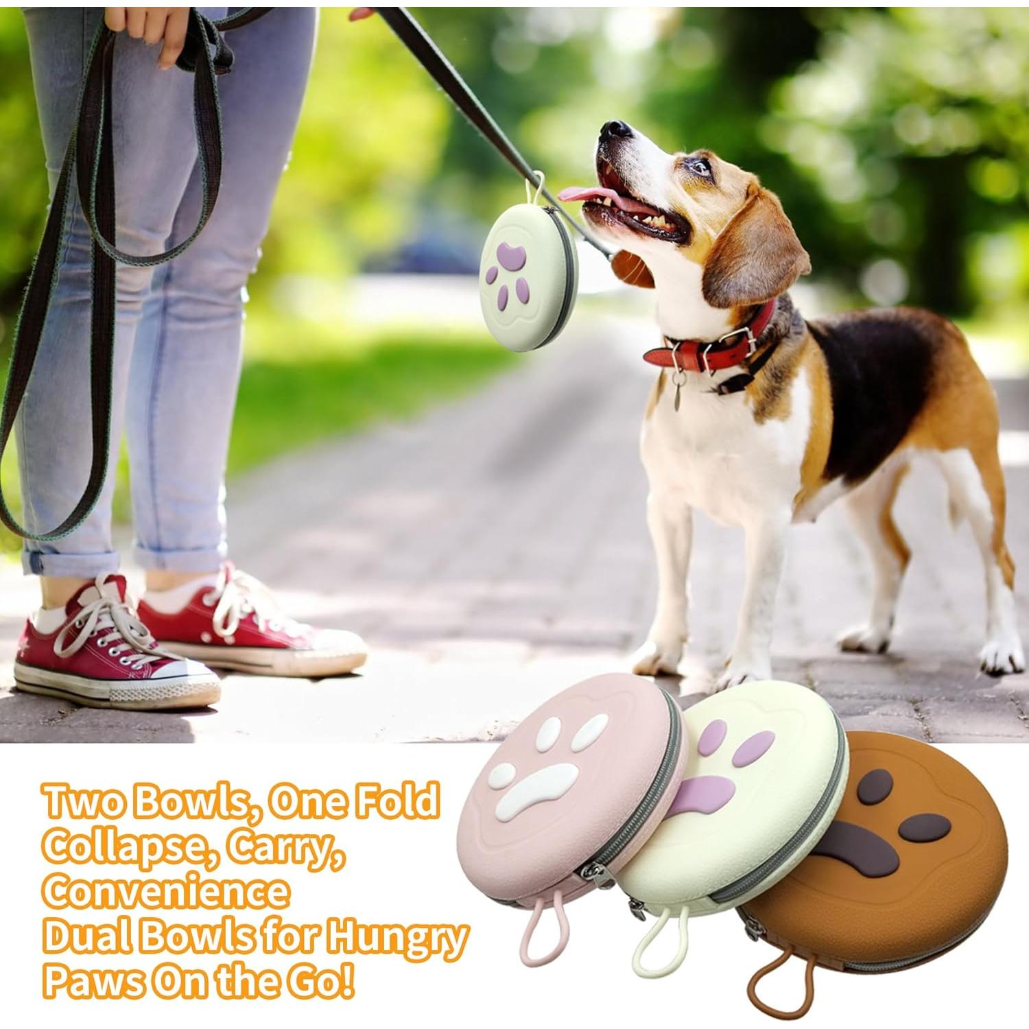 Cuenco Doble Plegable PawSailor 25oz para Mascotas Marrón