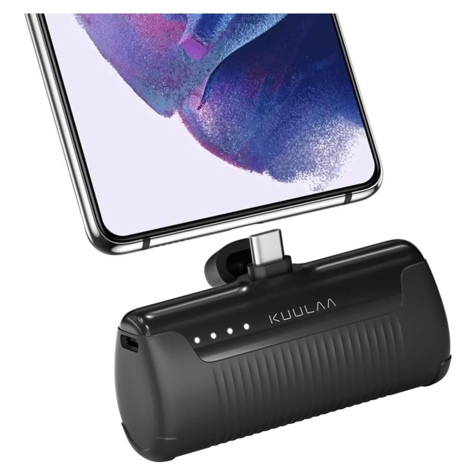 Cargador Portátil Kuulaa USB-C 4500mAh Mini Negro