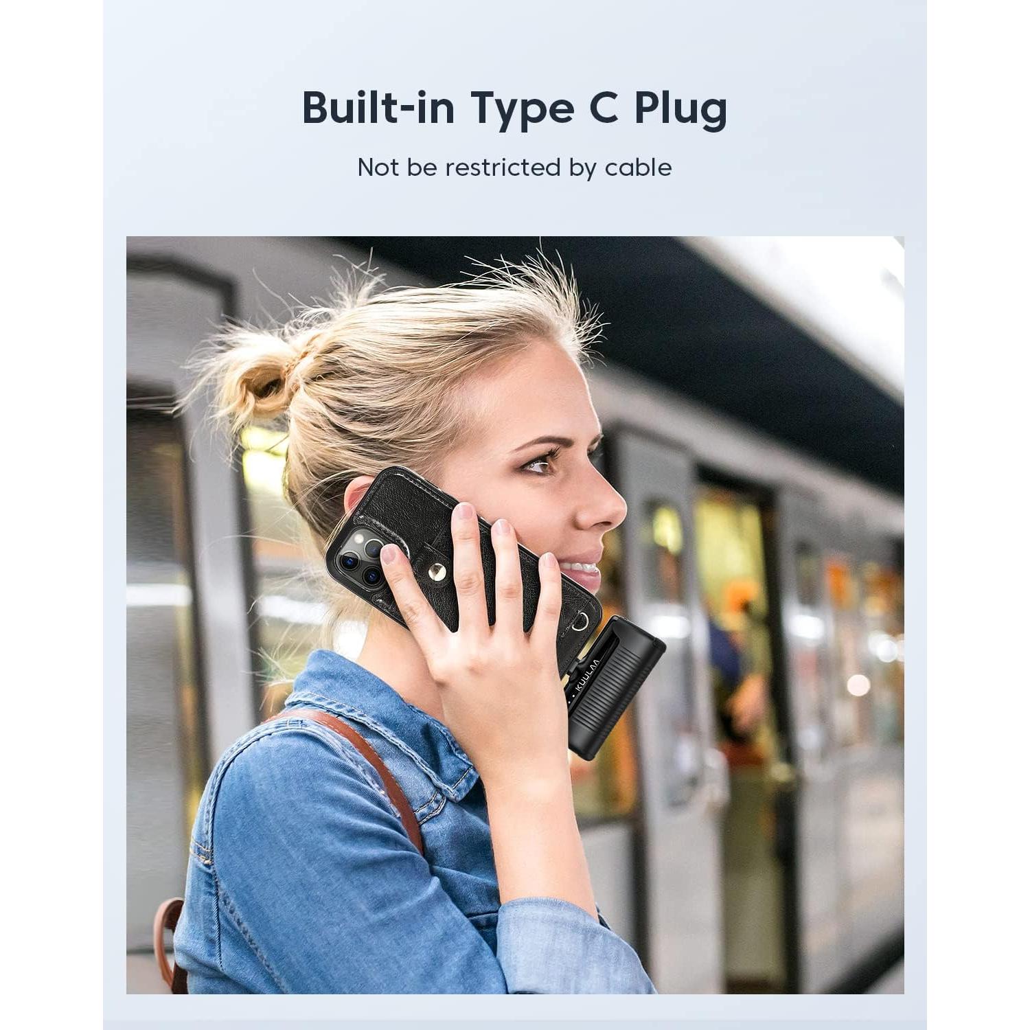 Cargador Portátil Kuulaa USB-C 4500mAh Mini Negro