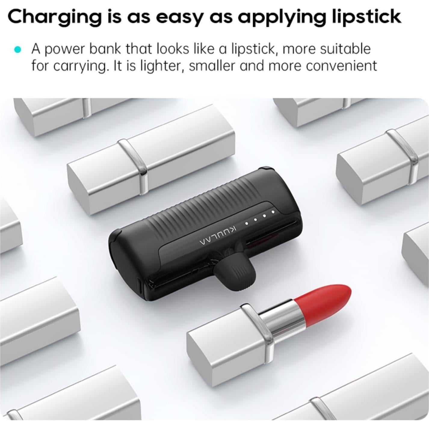 Cargador Portátil Kuulaa USB-C 4500mAh Mini Negro