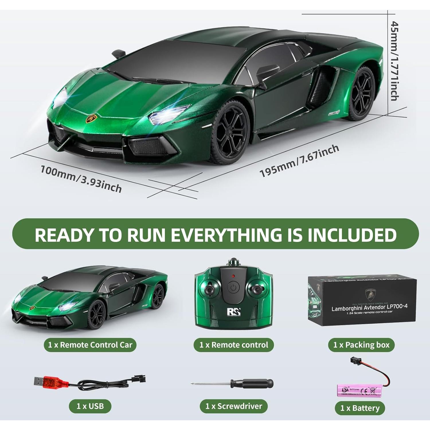 MIEBELY Coche RC Lamborghini LP700 1:24 Control Remoto