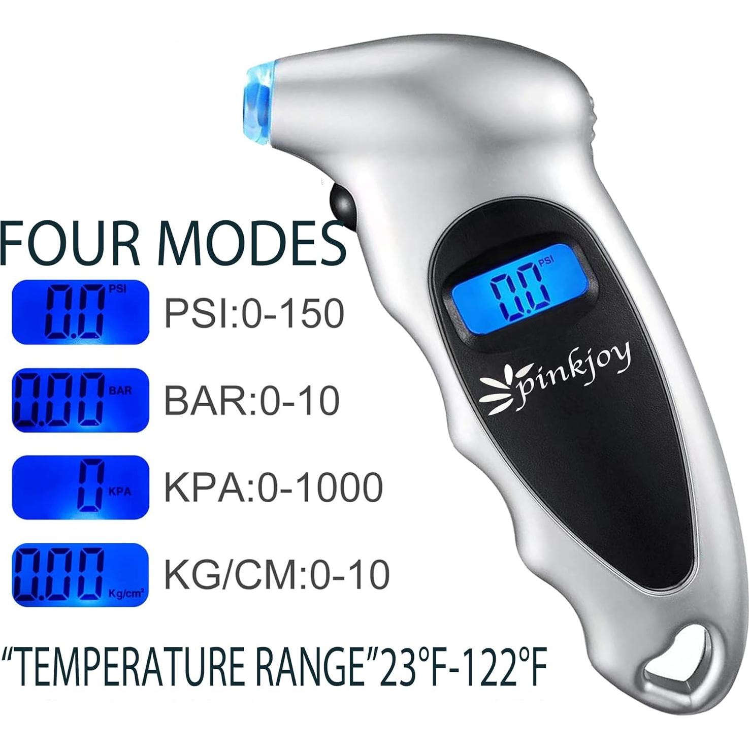 Medidor Digital de Presión de Neumáticos PINKJOY 150 PSI LCD