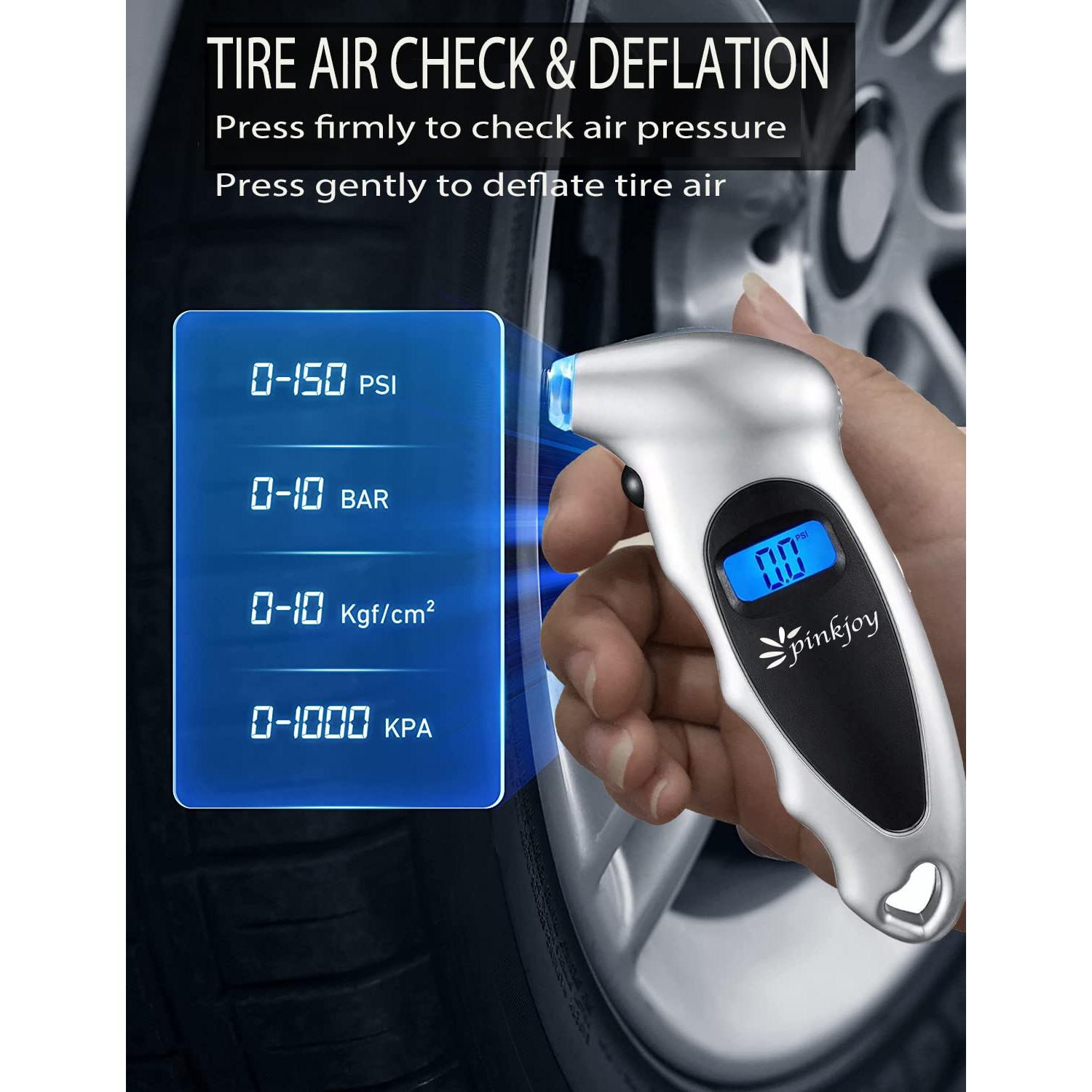 Medidor Digital de Presión de Neumáticos PINKJOY 150 PSI LCD