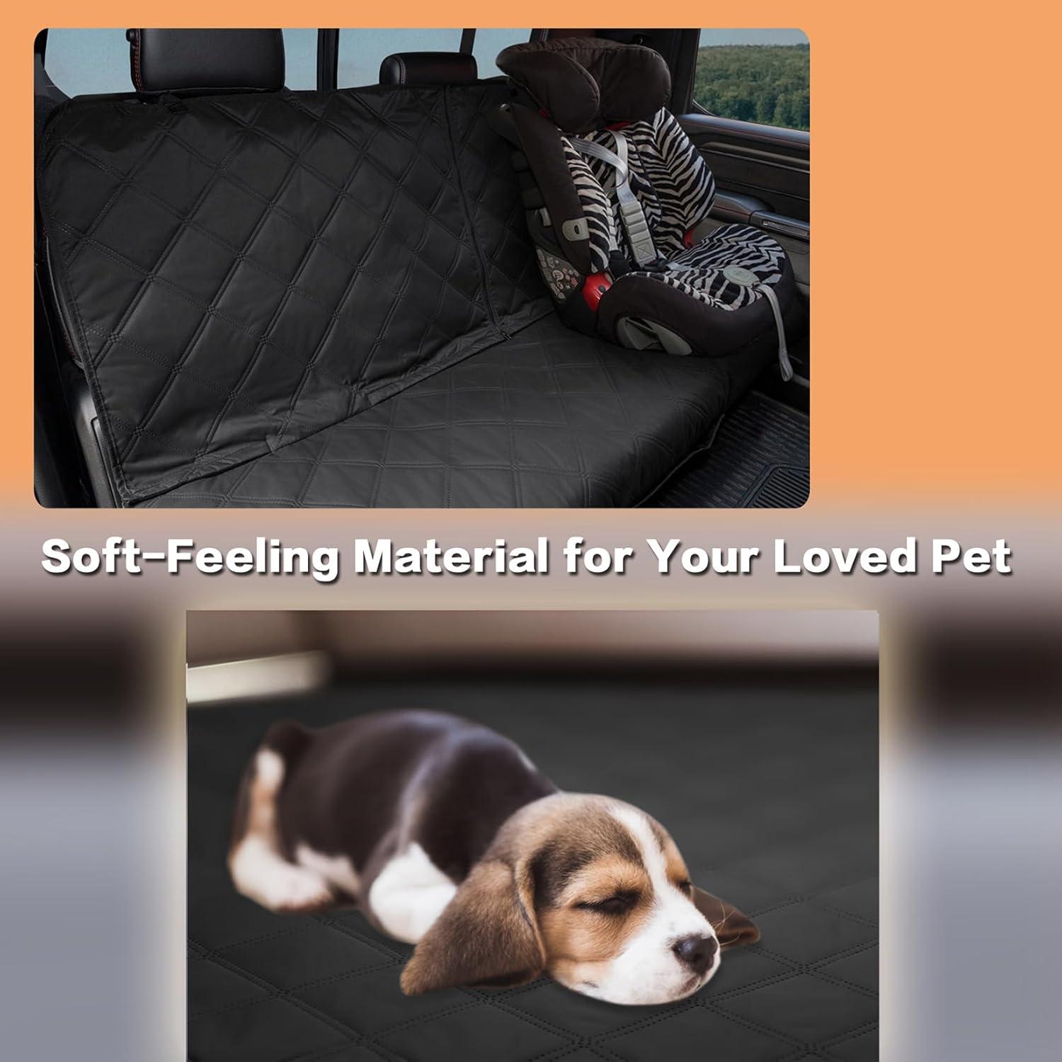 Funda de Asiento para Perros HAPYFOST Impermeable Negro