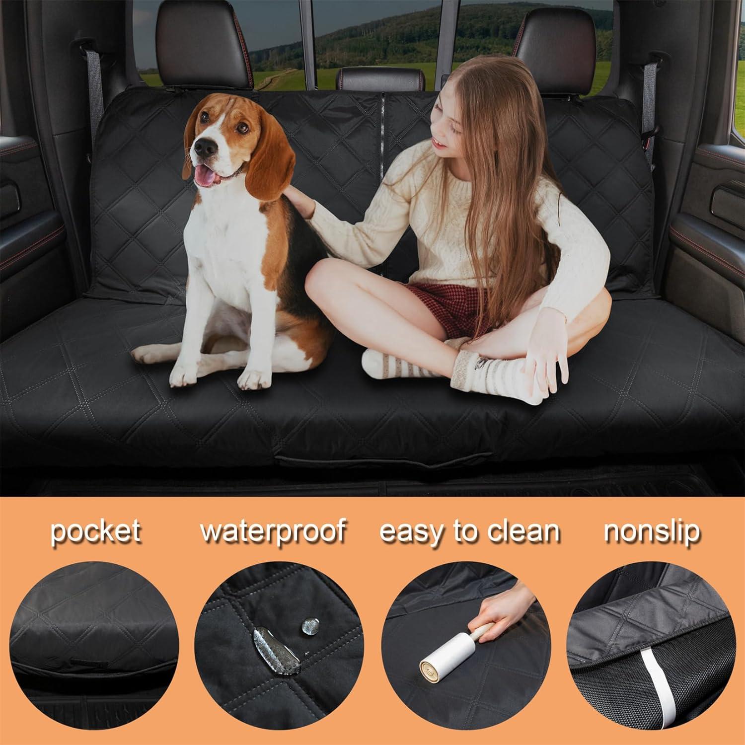 Funda de Asiento para Perros HAPYFOST Impermeable Negro