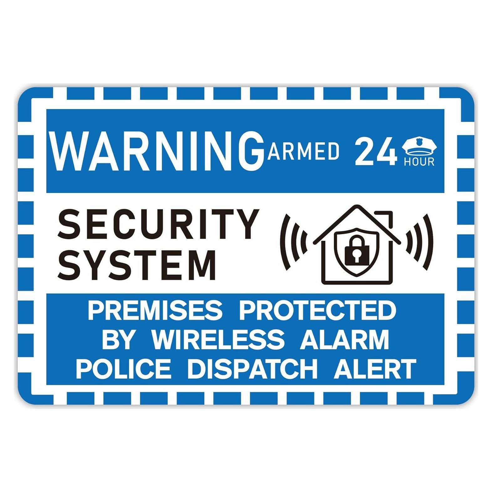 Cartel de Alarma de Seguridad LUHIMO 24 Horas Vinilo 22.86x16cm