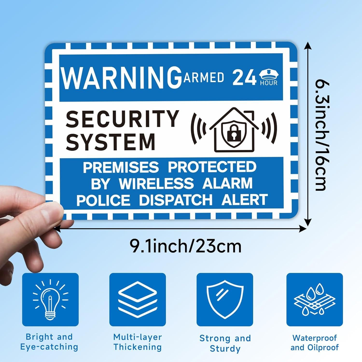 Cartel de Alarma de Seguridad LUHIMO 24 Horas Vinilo 22.86x16cm