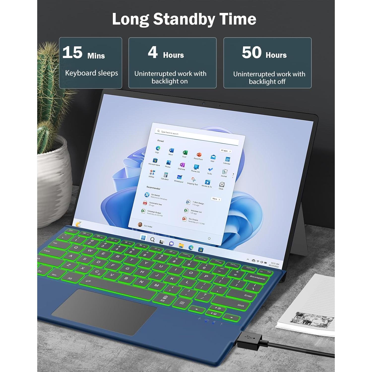 Teclado Inalámbrico MoKo para Microsoft Surface Pro 7 Plus