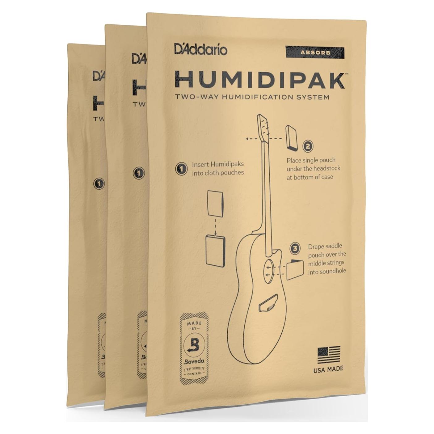 Paquete de 3 Deshumidificadores D'Addario Humidipak - Absorción Automática