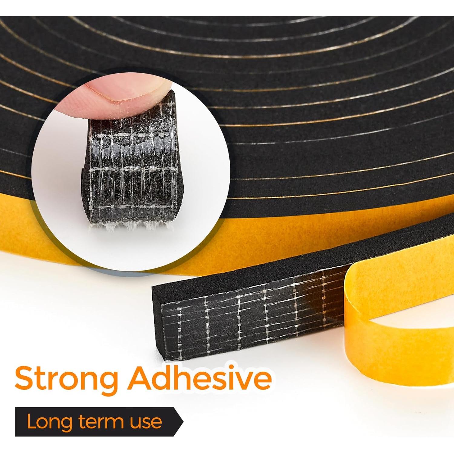 Tira de sellado para puerta Ravinte 1cm x 0.3cm x 4m, negro