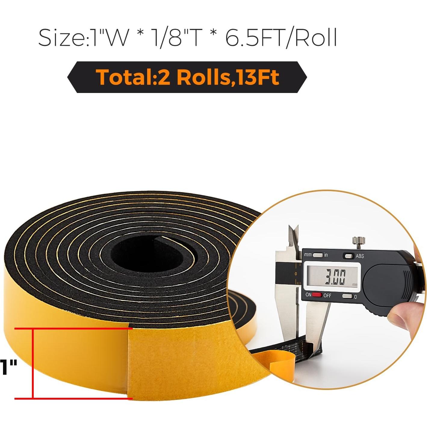 Tira de sellado para puerta Ravinte 1cm x 0.3cm x 4m, negro