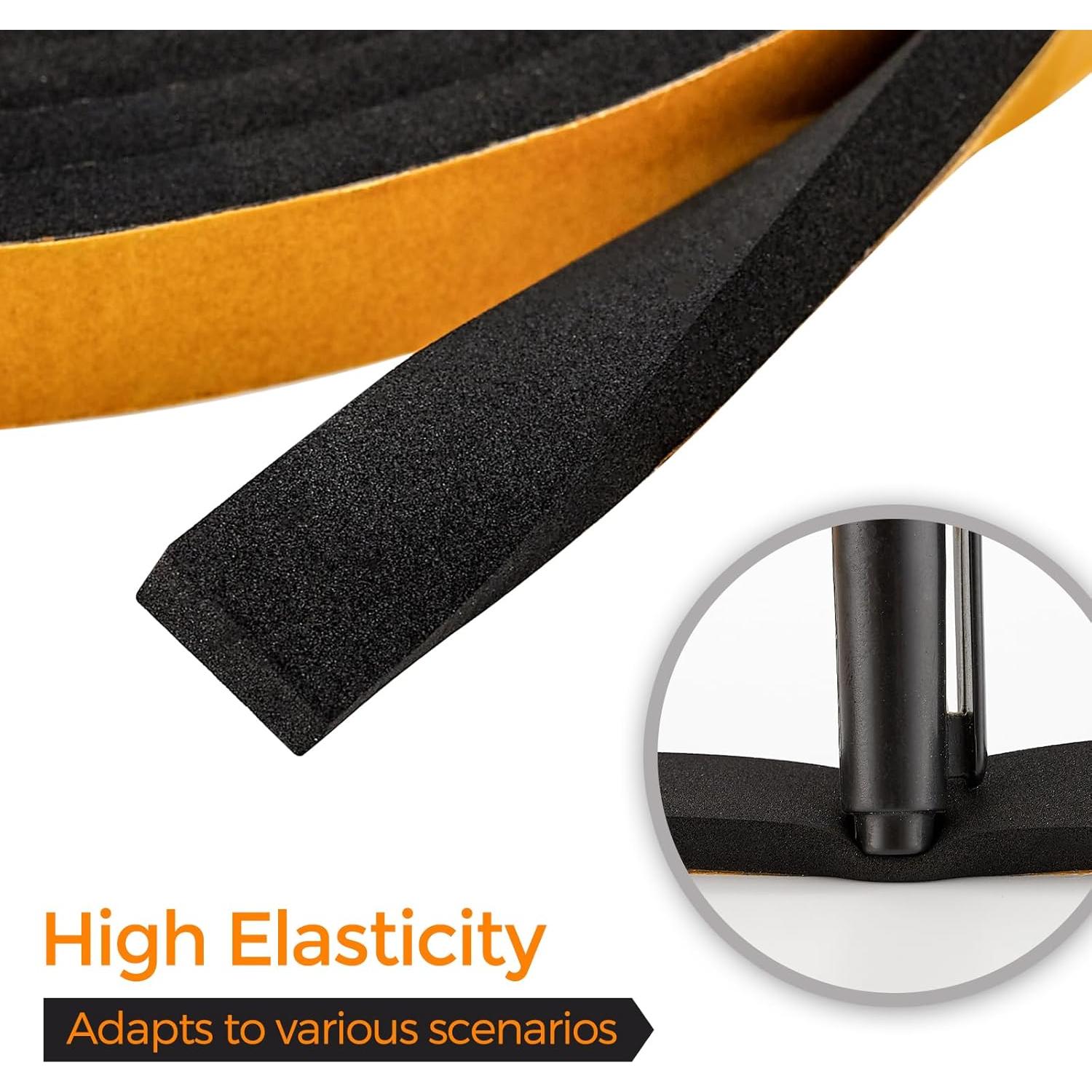 Tira de sellado para puerta Ravinte 1cm x 0.3cm x 4m, negro