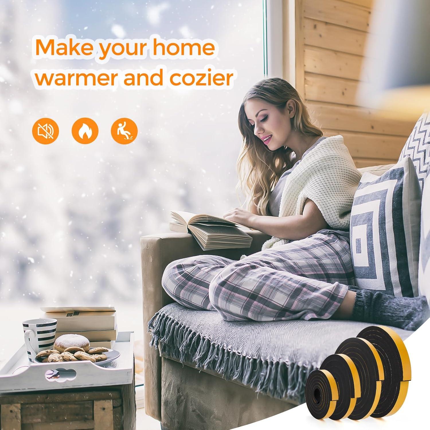 Tira de sellado para puerta Ravinte 1cm x 0.3cm x 4m, negro