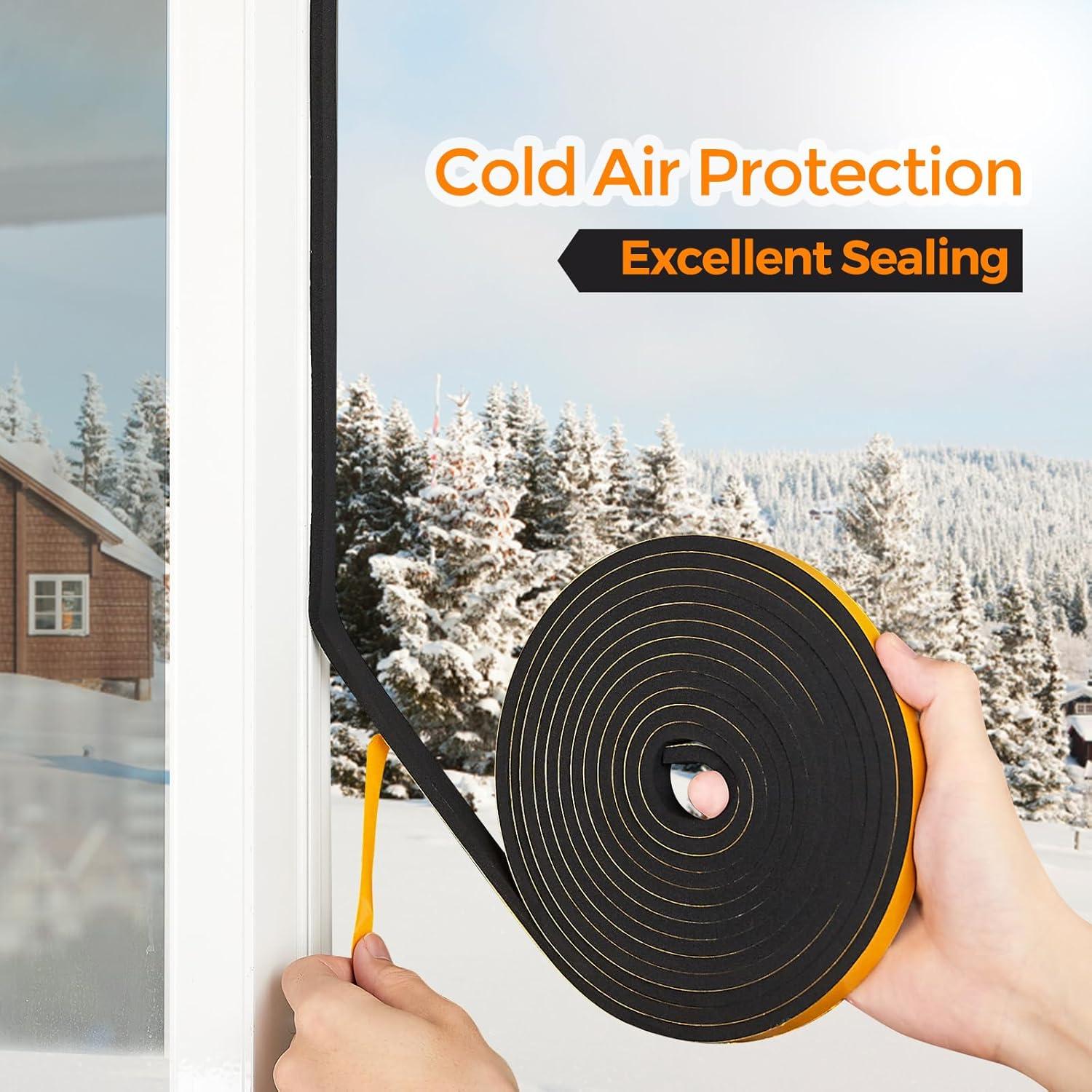 Tira de sellado para puerta Ravinte 1cm x 0.3cm x 4m, negro