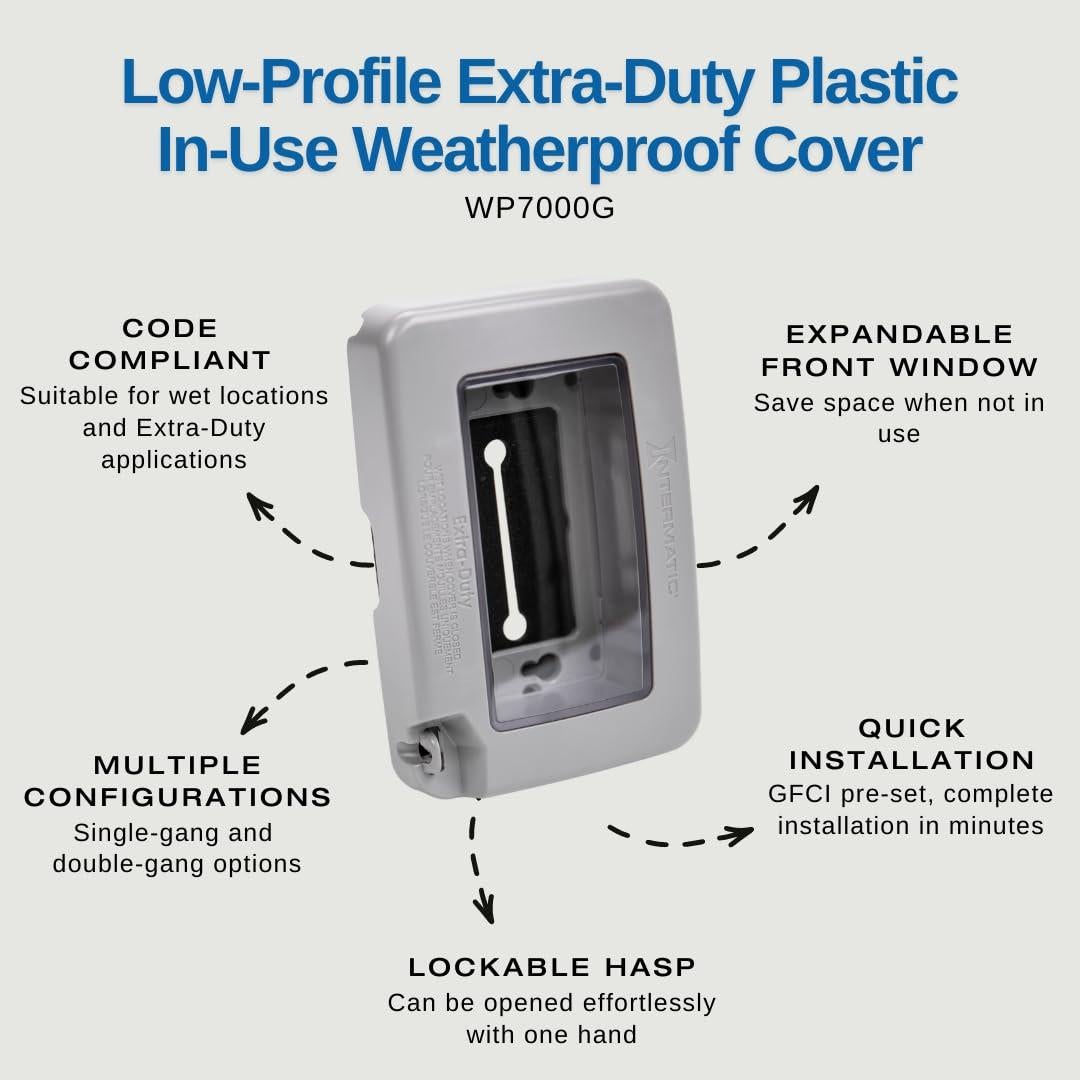 Cubierta de Bajo Perfil Intermatic WP7000G Gris a Prueba de Climas