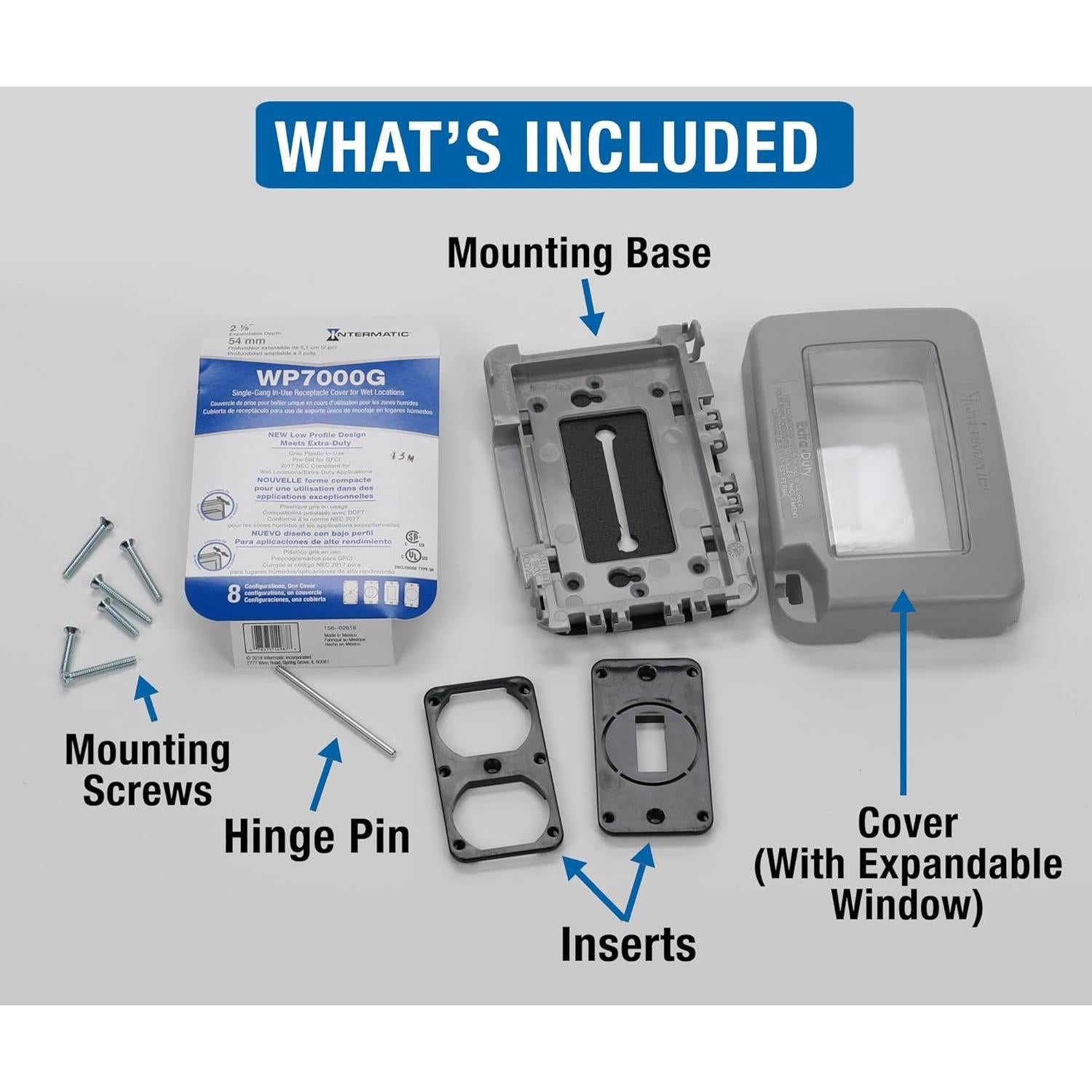 Cubierta de Bajo Perfil Intermatic WP7000G Gris a Prueba de Climas