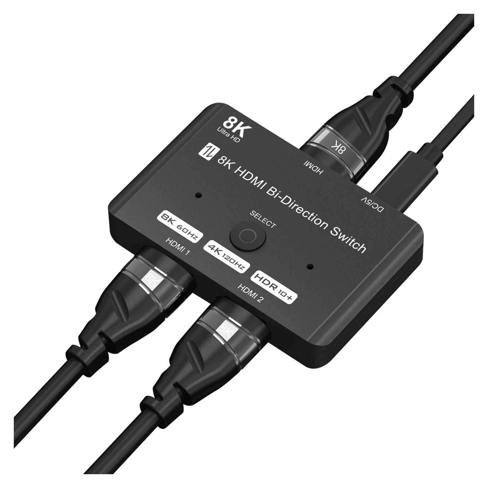 Interruptor HDMI 2.1 Bi-Direccional 8K Y.D.F 2 en 1 Salida