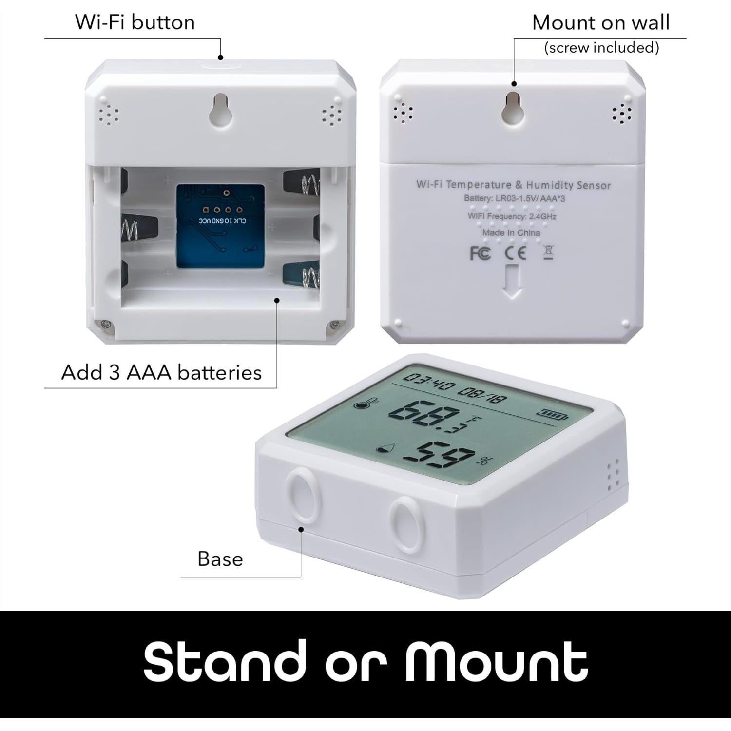 Sensor de Temperatura y Humedad Geeni GN-WA012 - WiFi, Control Alexa