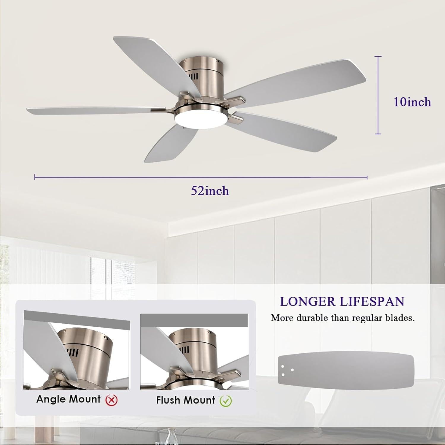 Ventilador de Techo 52cm FUMLTP con Luz LED y Control Remoto