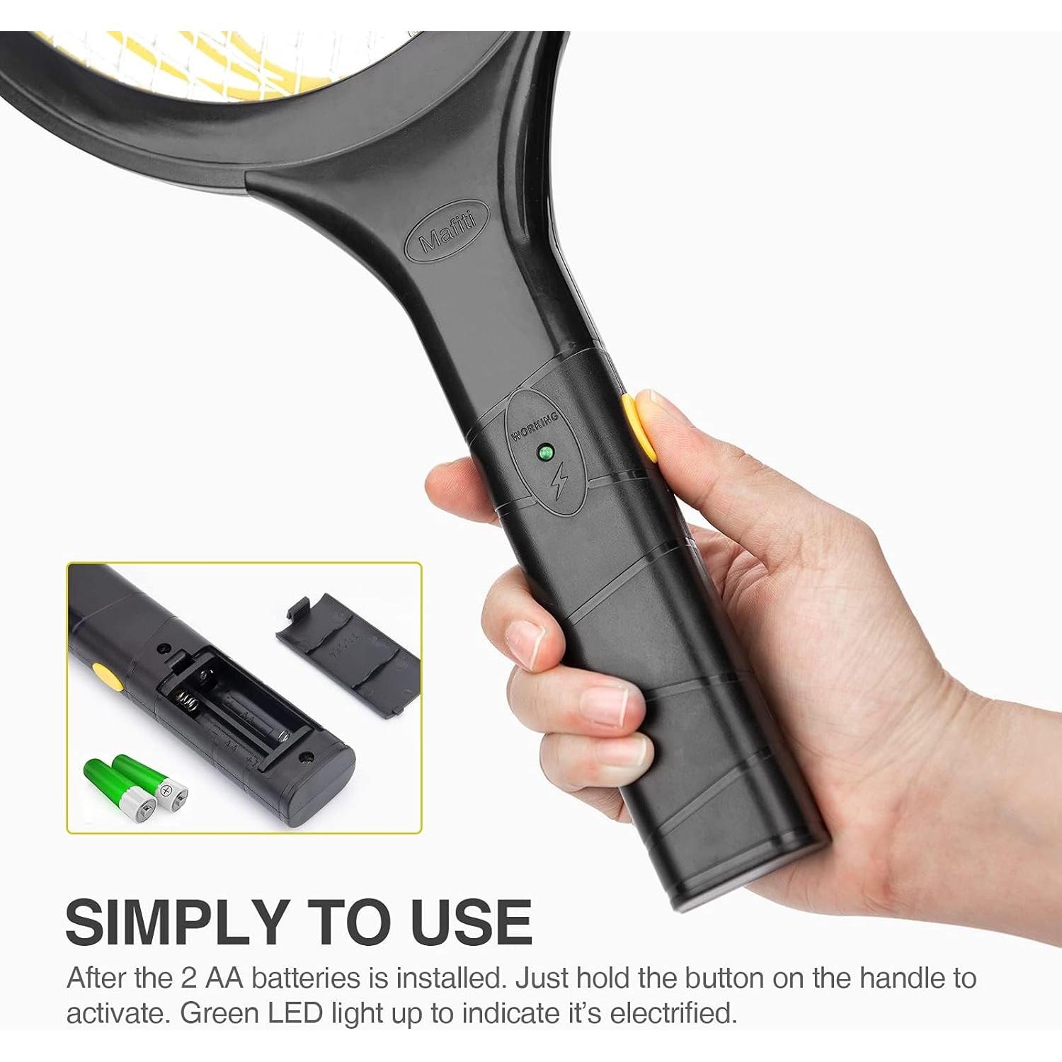 Raqueta Eléctrica para Moscas Mafiti MS100 - Zapper 20W Negro