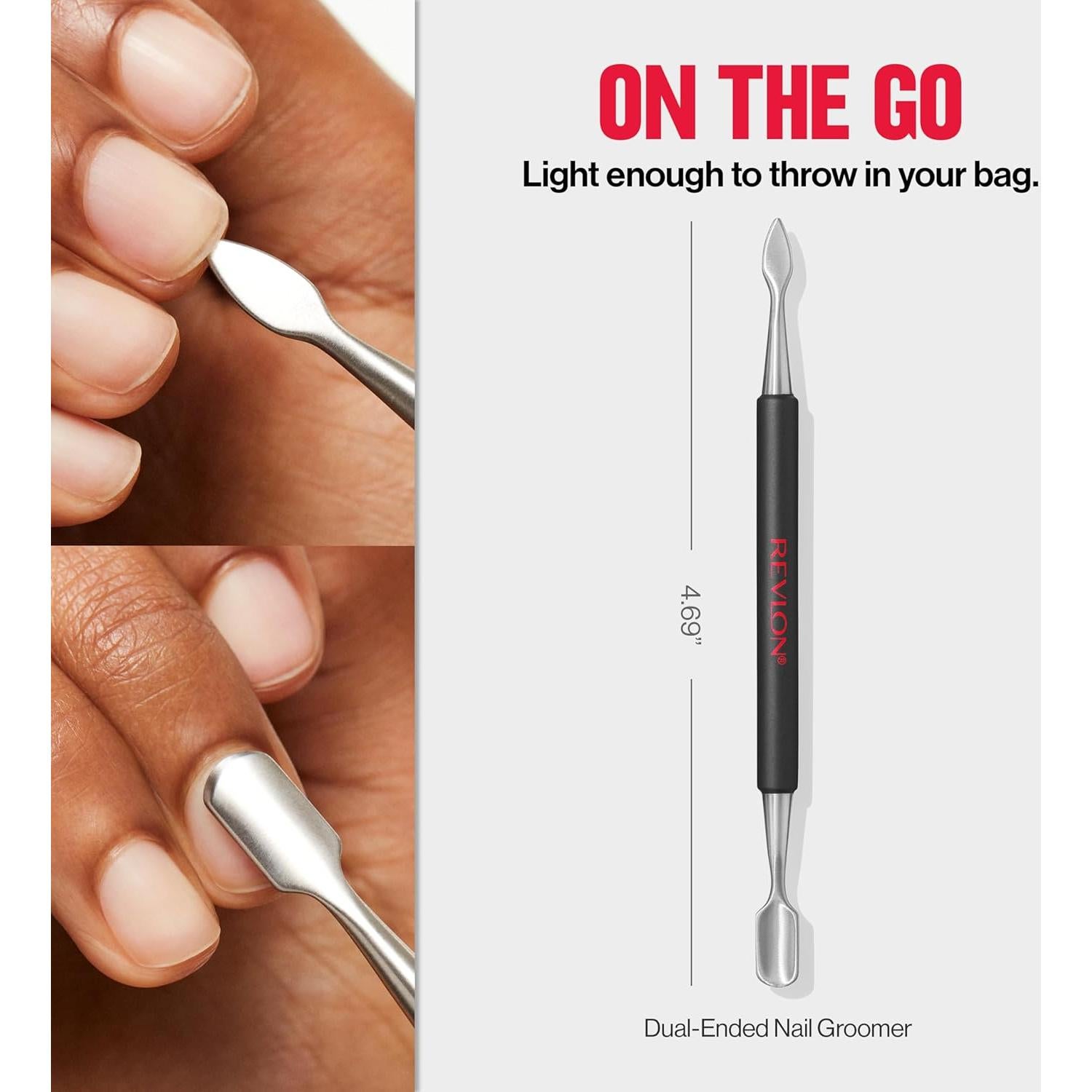 Groomer de Uñas Revlon de Acero Inoxidable Doble Punta