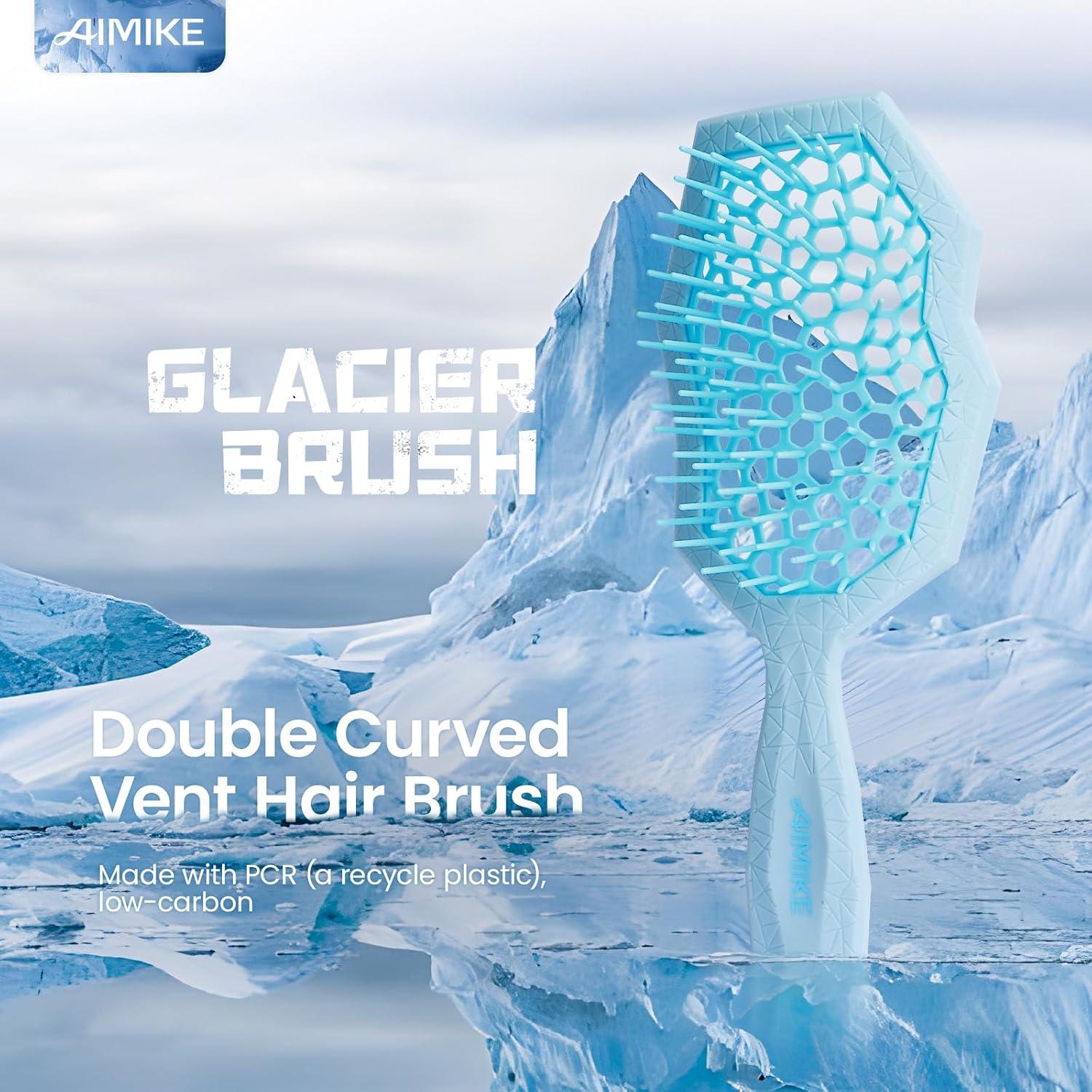 Cepillo Desenredante AIMIKE Glacier Azul para Cabello Rizado