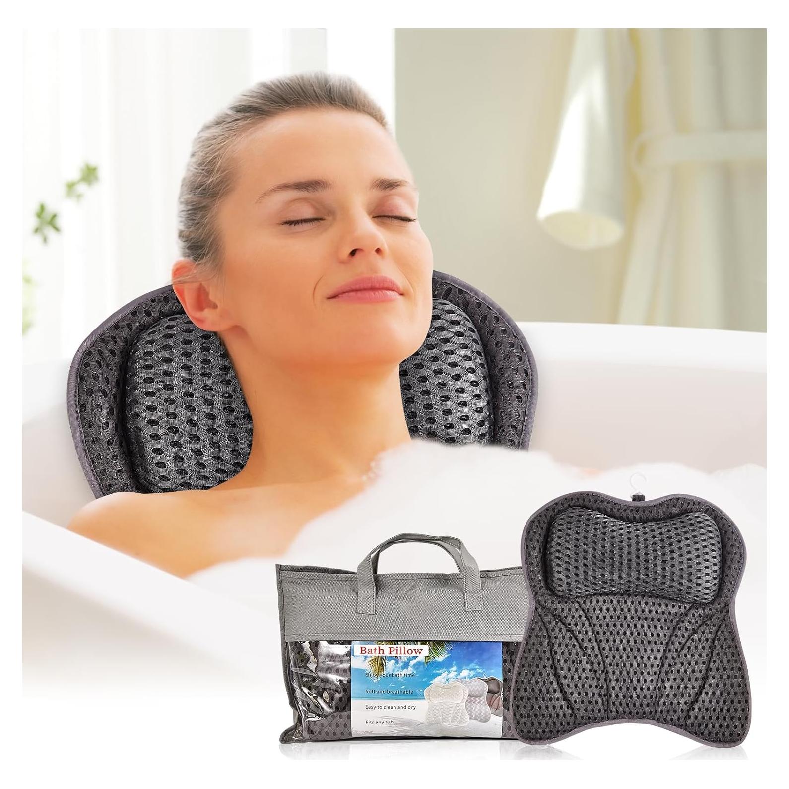 Almohada de Baño Iramoiri Ergonómica con Ventosas - Gris