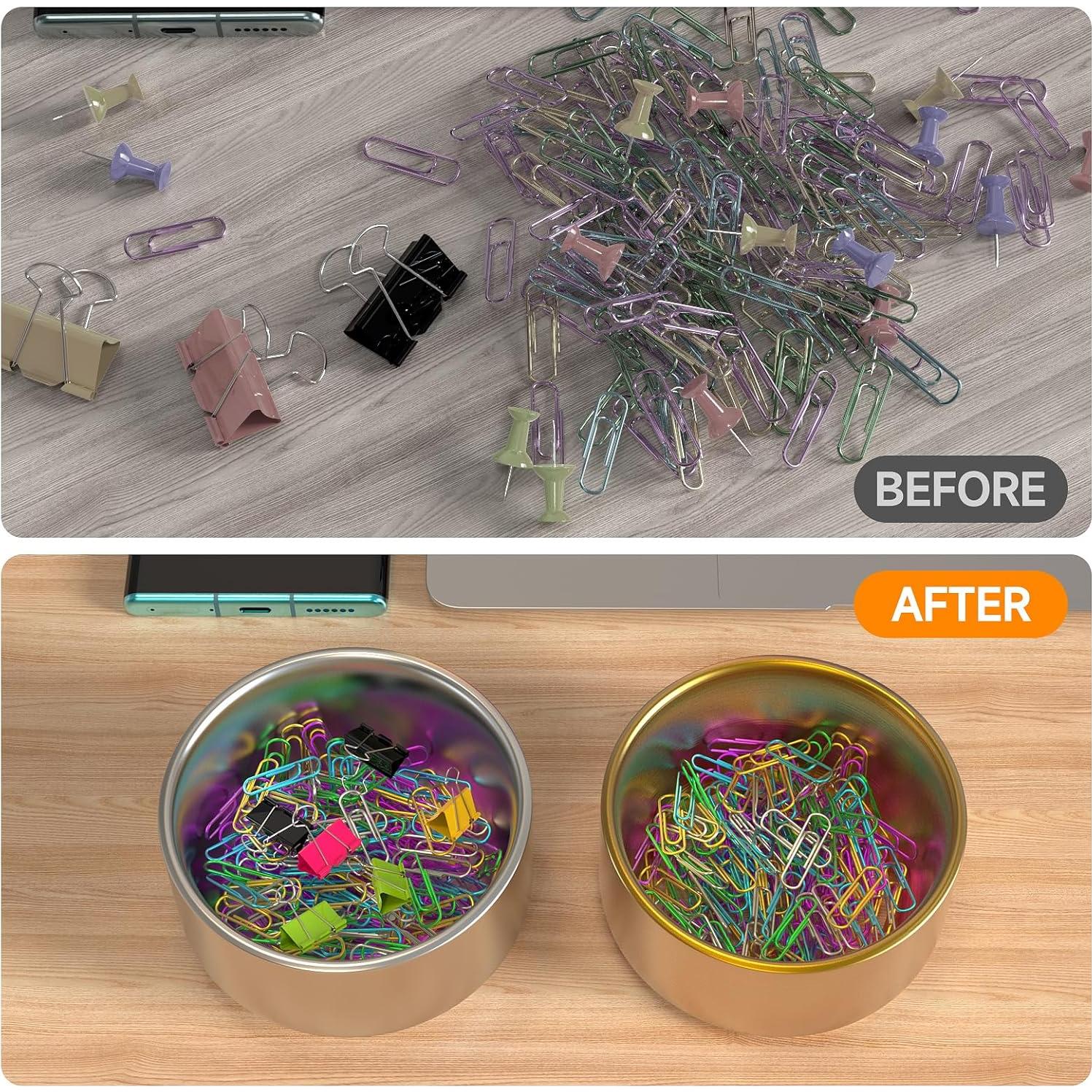 Soporte para Clips de Papel CLTIKACK Dorado 9x9x6 cm