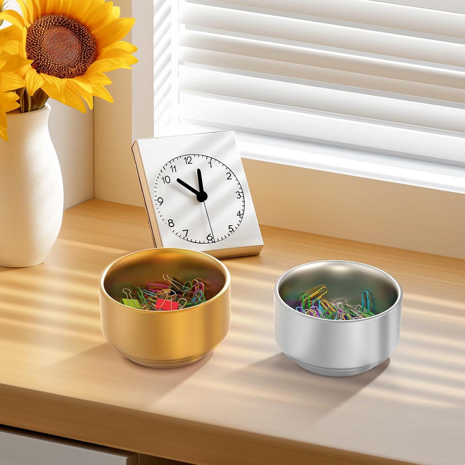 Soporte para Clips de Papel CLTIKACK Dorado 9x9x6 cm