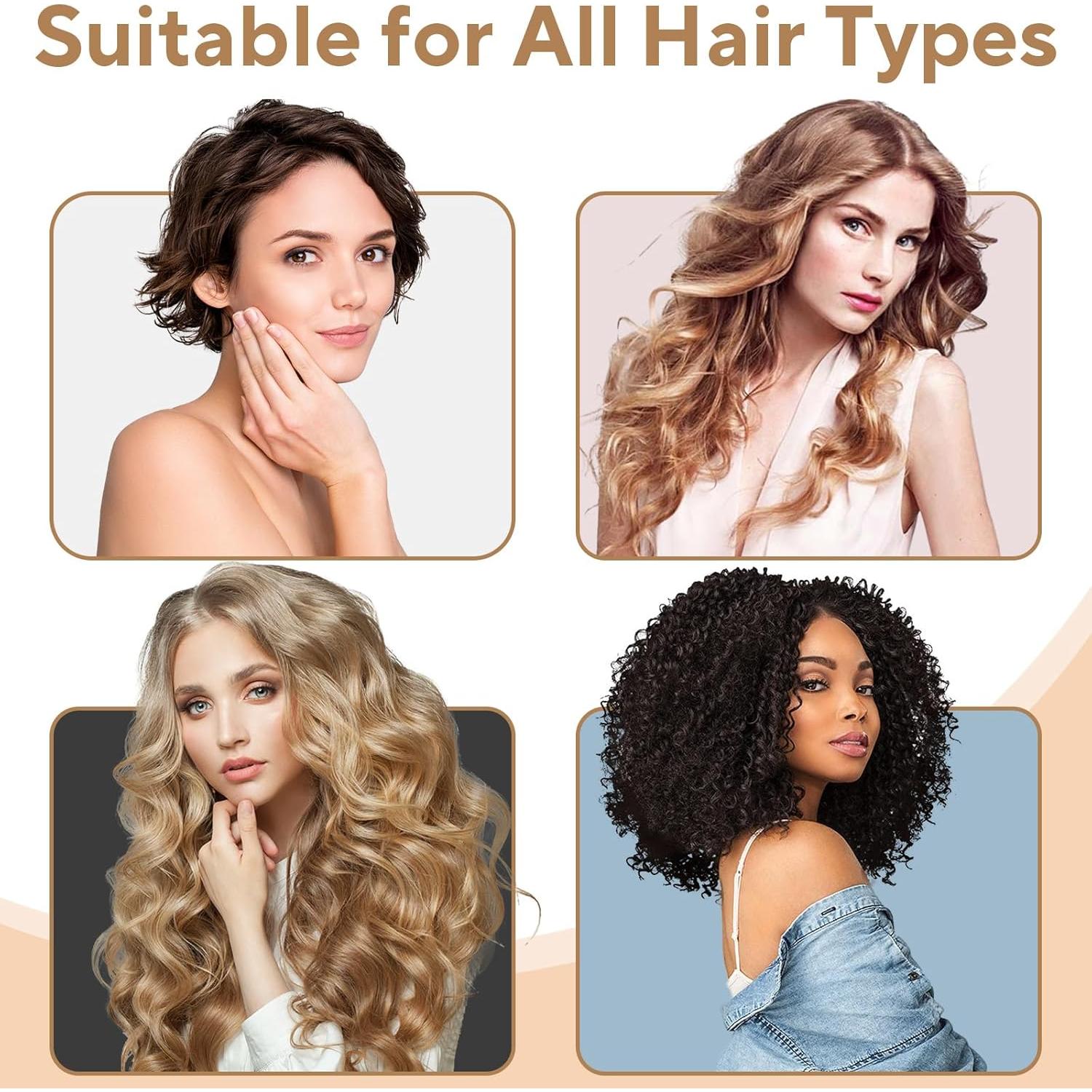 Cepillo Definidor de Rizos QYuekar Beige 23.6x6.6cm