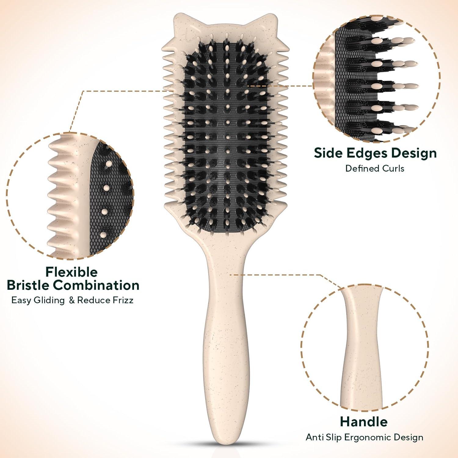 Cepillo Definidor de Rizos QYuekar Beige 23.6x6.6cm