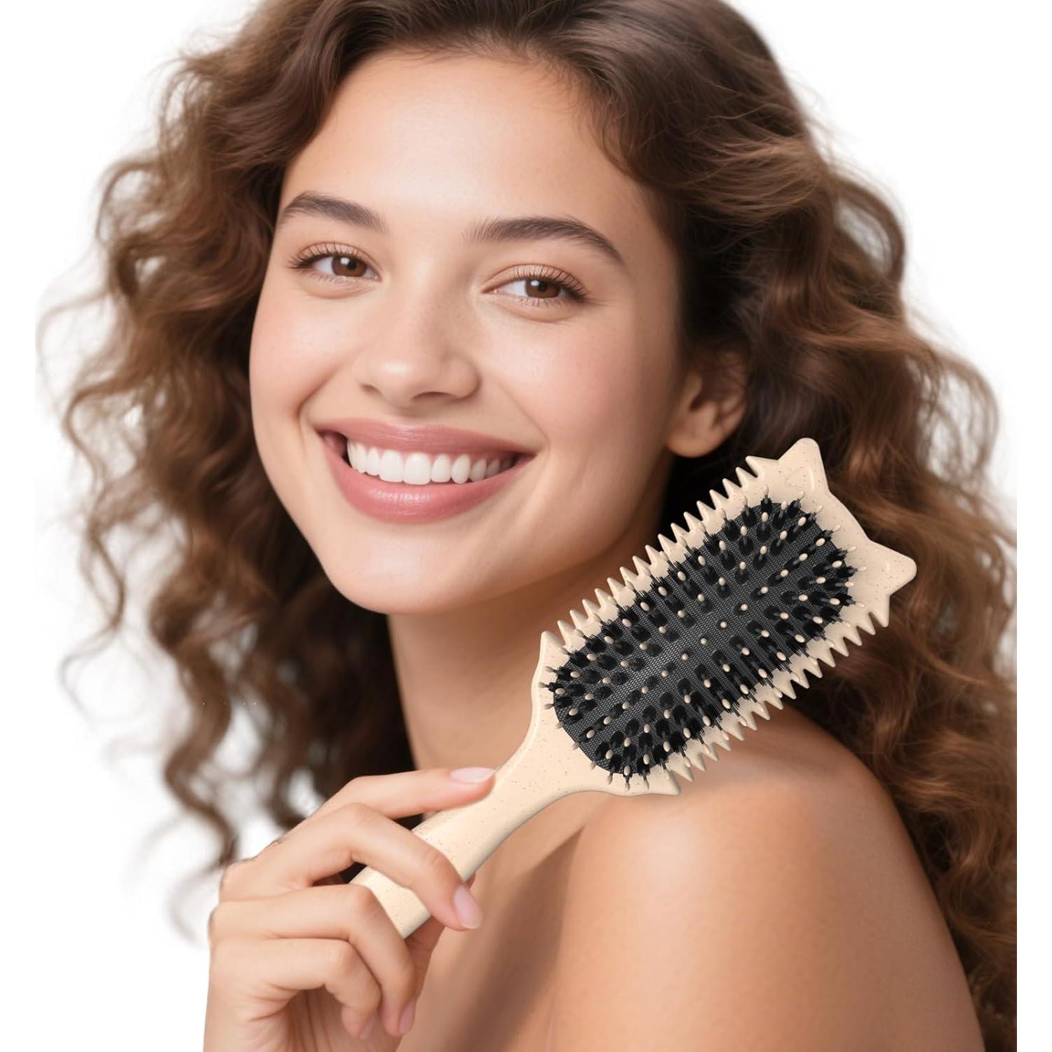 Cepillo Definidor de Rizos QYuekar Beige 23.6x6.6cm