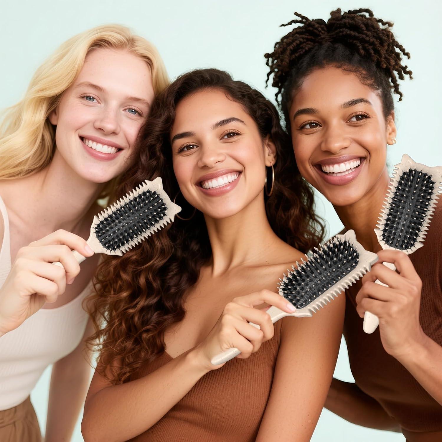 Cepillo Definidor de Rizos QYuekar Beige 23.6x6.6cm