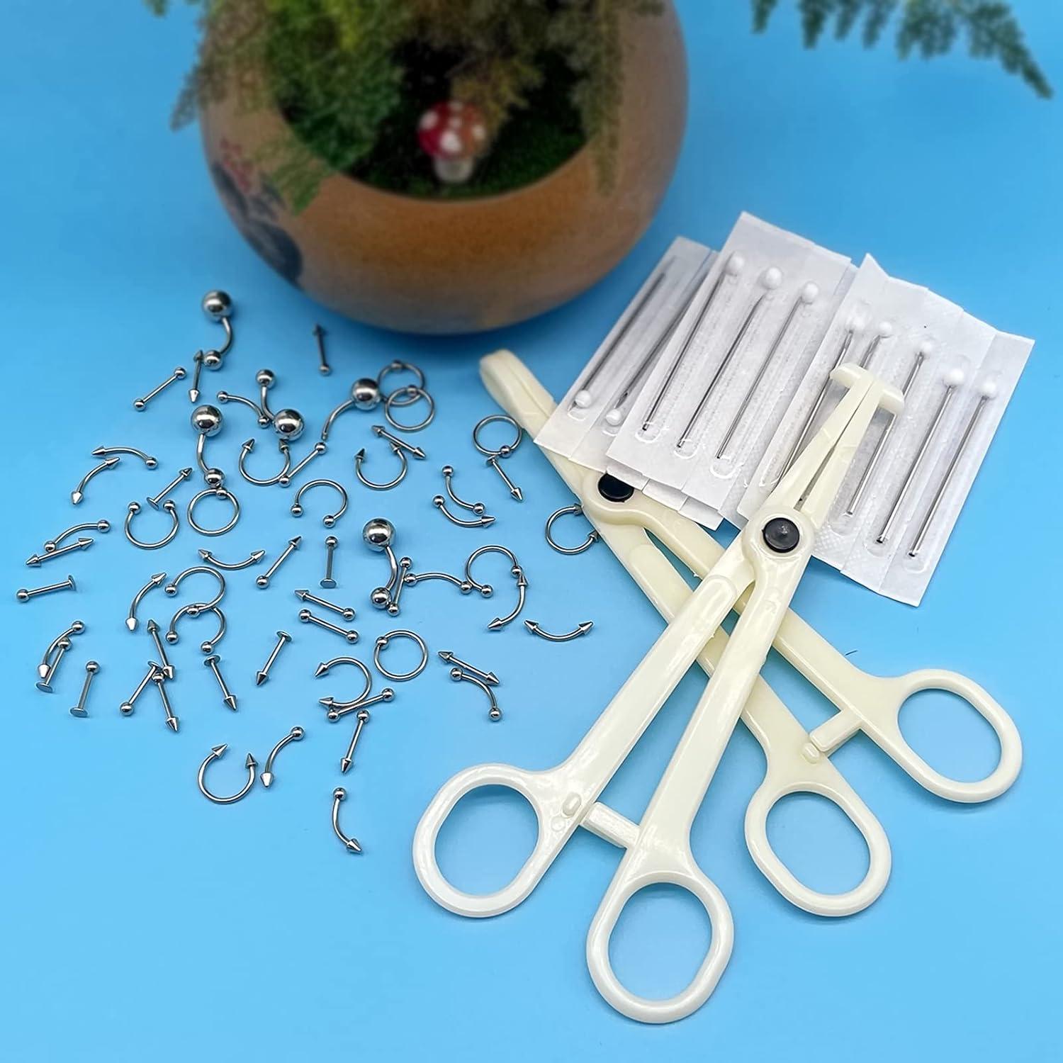 Kit de Piercing Corporal A-minusone 84 Piezas 14G 16G Acero Inoxidable