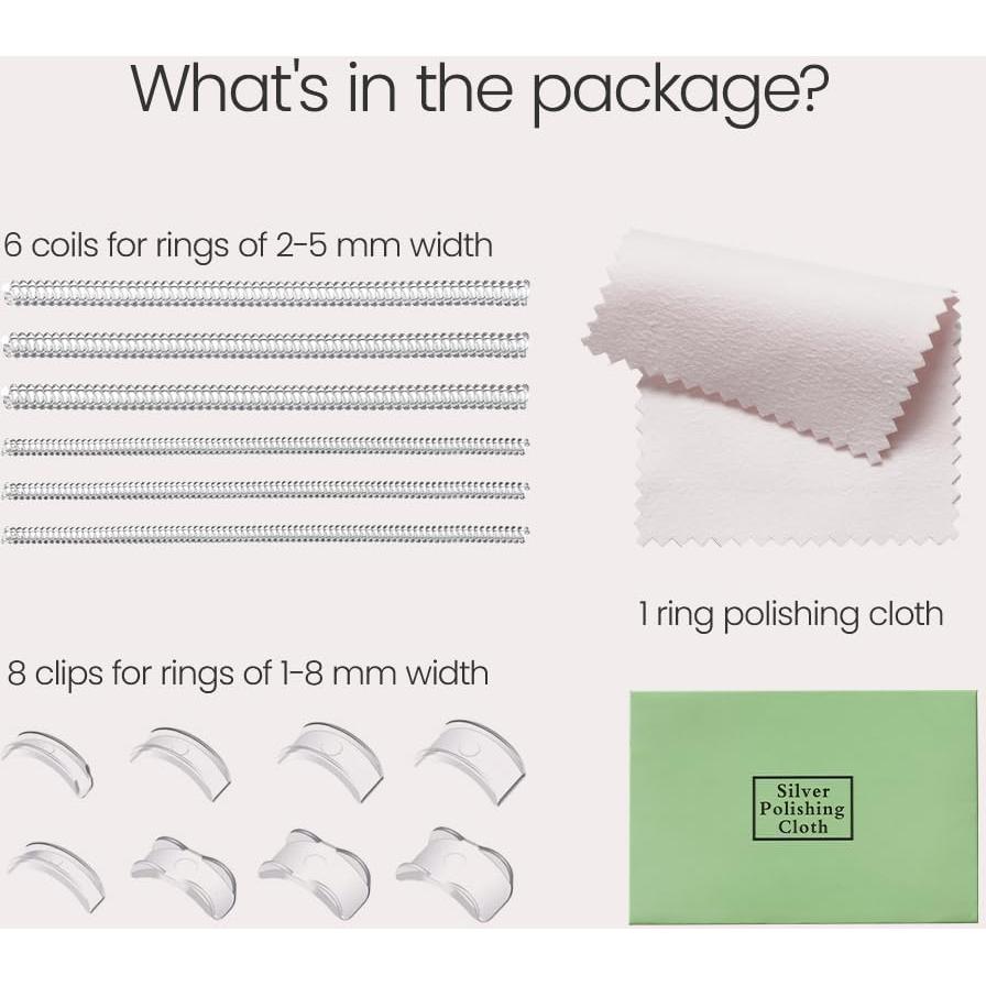 Meowoo Kit Ajustador de Anillos 14 Piezas Espirales y Almohadillas