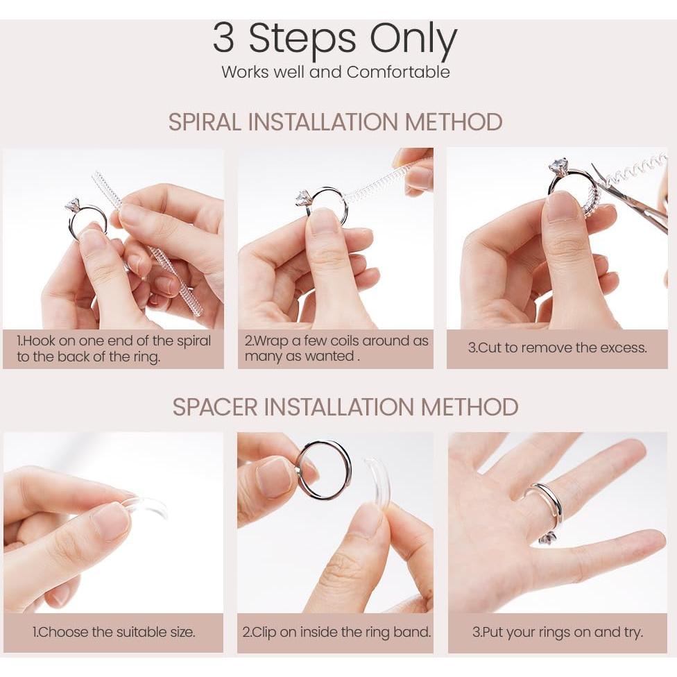 Meowoo Kit Ajustador de Anillos 14 Piezas Espirales y Almohadillas