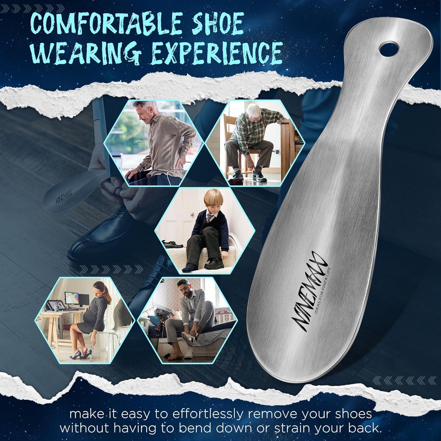 Cuerno de Zapato NINEMAX de Acero Inoxidable 19 cm Portátil