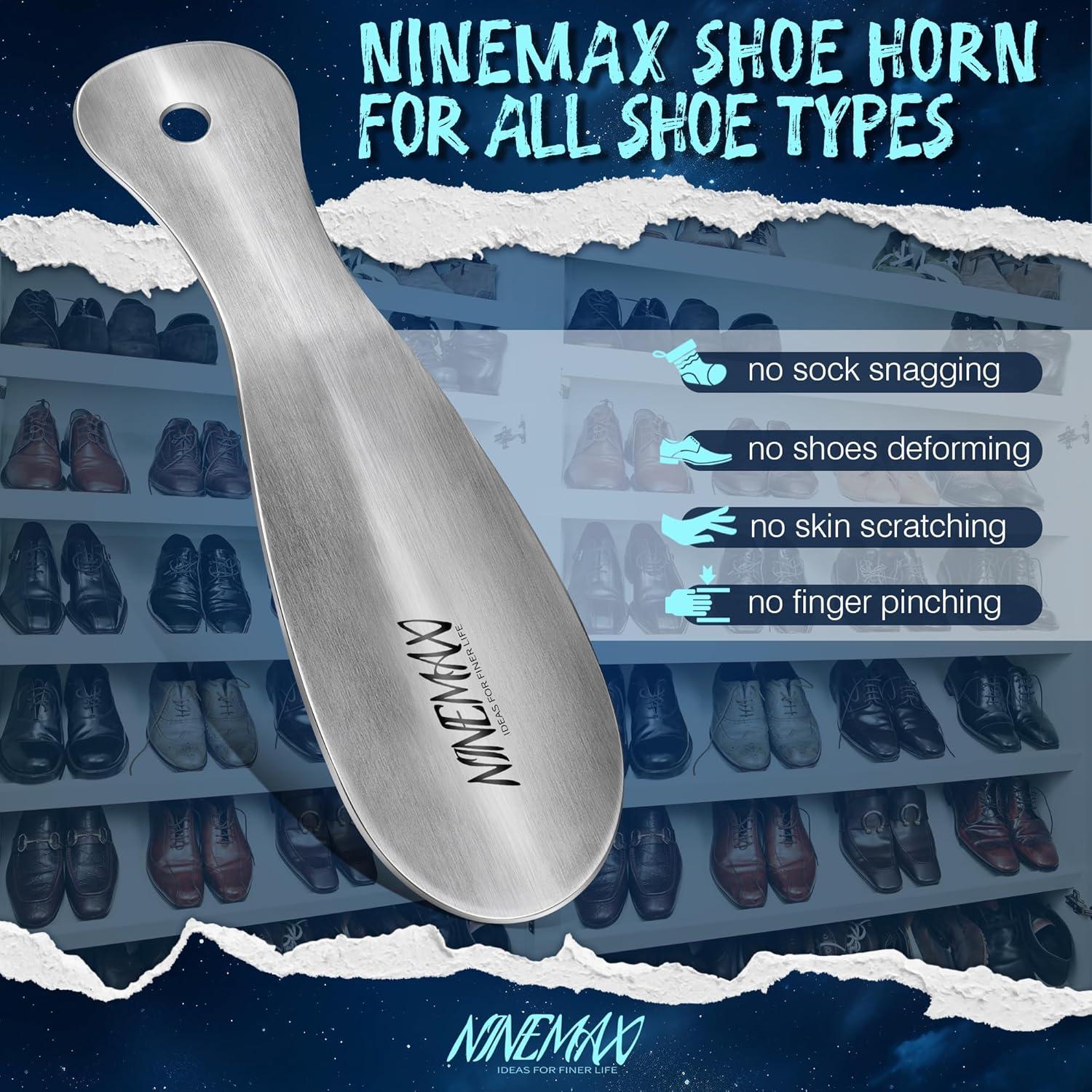 Cuerno de Zapato NINEMAX de Acero Inoxidable 19 cm Portátil