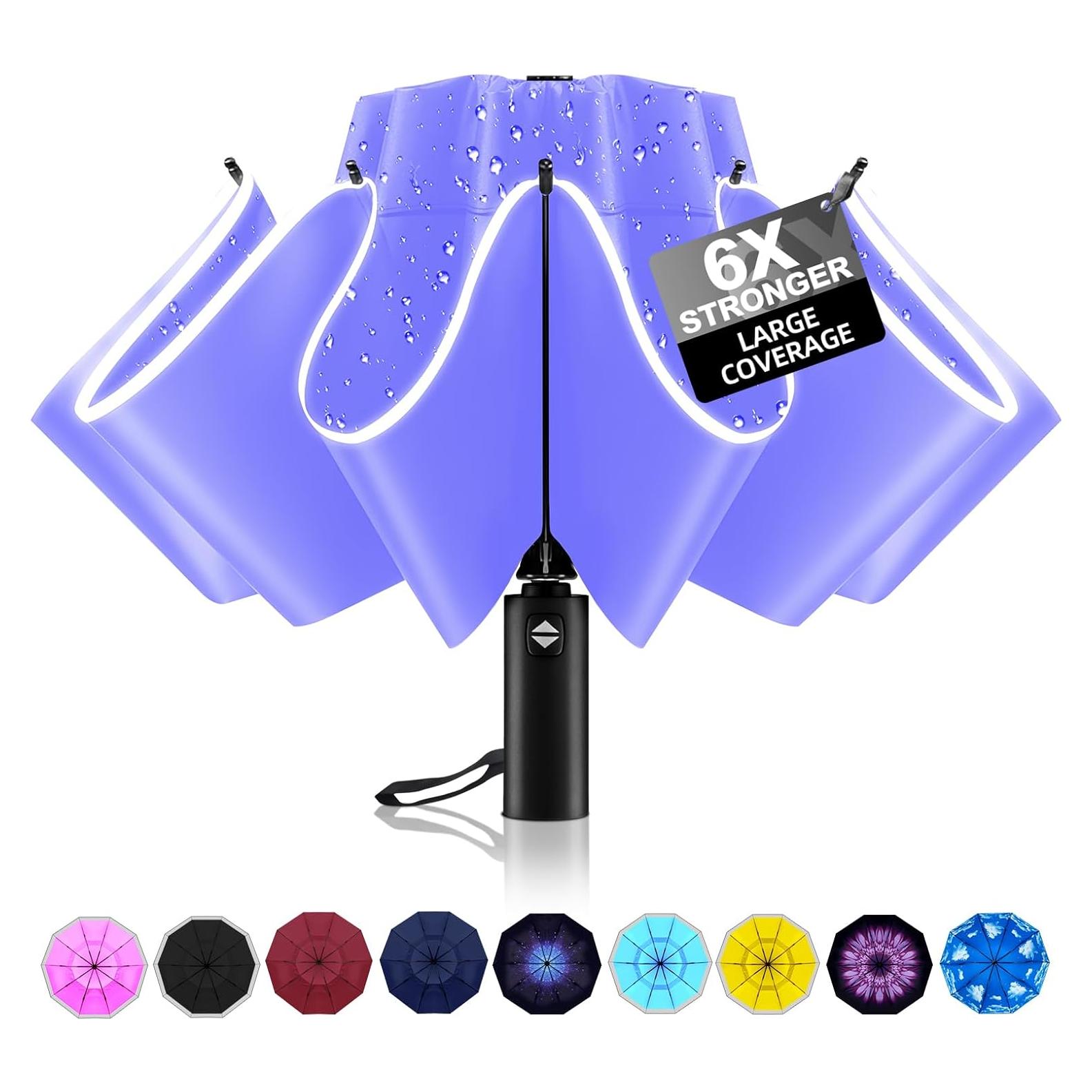 Paraguas Invertido Trenovo Morado 116 cm Automático Compacto